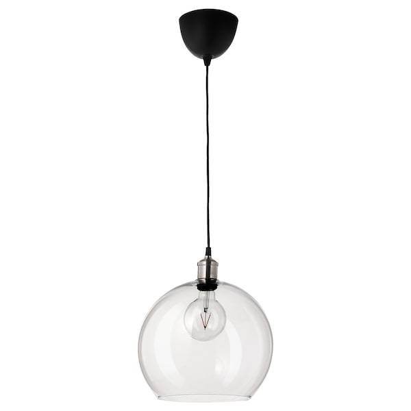 JAKOBSBYN Pendant lamp shade, clear glass, 30 cm