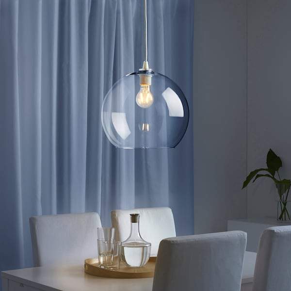 JAKOBSBYN Pendant lamp shade, clear glass, 30 cm