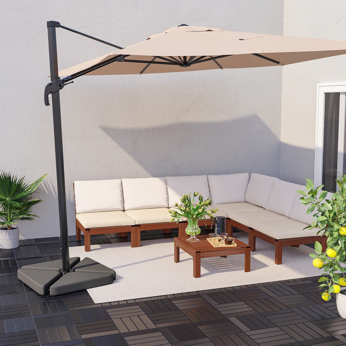 SEGLARO Parasol, hanging, beige/tilting, 330x240 cm