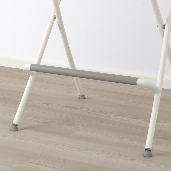 FRANKLIN Bar stool with backrest, foldable, white/white 63 cm