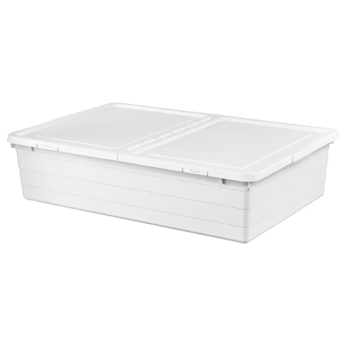 SOCKERBIT storage box with lid, white, 50x77x19 cm