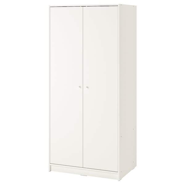 KLEPPSTAD Wardrobe with 2 doors, white, 79x176 cm