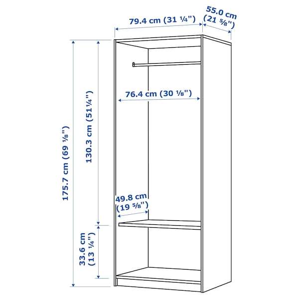 KLEPPSTAD Wardrobe with 2 doors, white, 79x176 cm