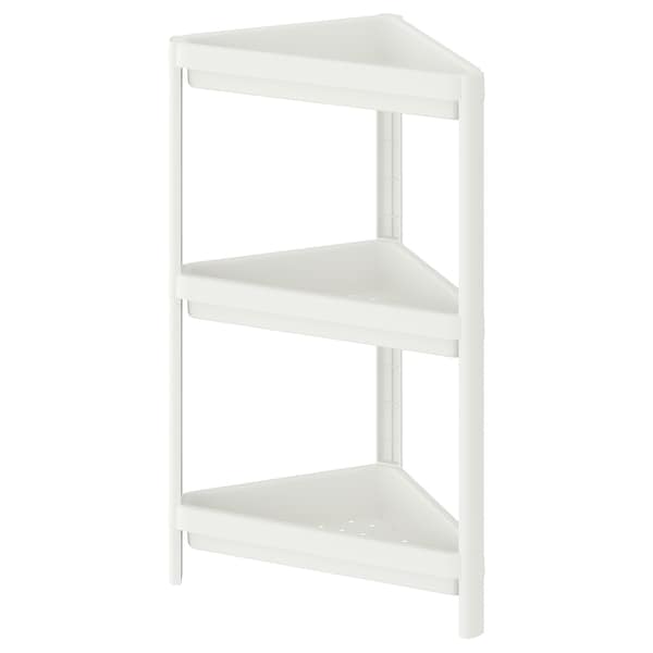 VESKEN Corner shelf unit, white 33x33x71 cm