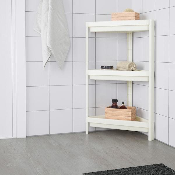 VESKEN Corner shelf unit, white 33x33x71 cm