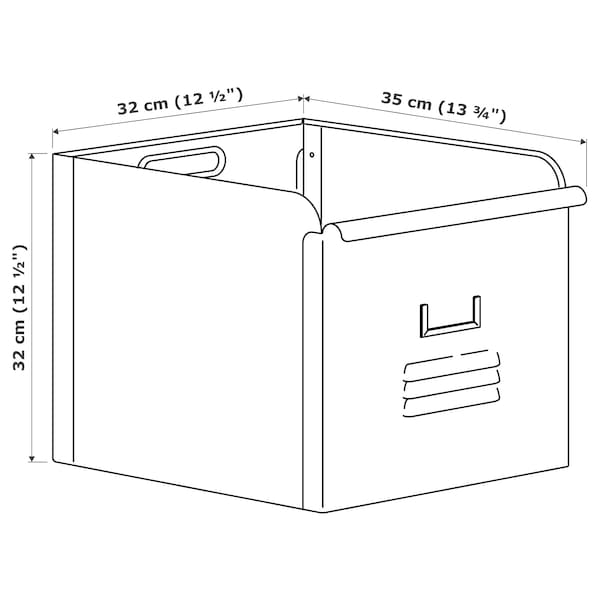 REJSA Box, grey-green/metal 32x35x32 cm