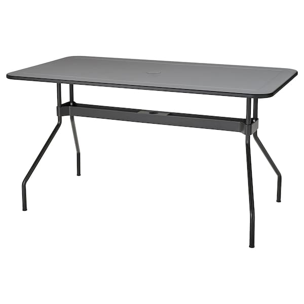 VIHOLMEN Table, outdoor, dark grey 135x74 cm