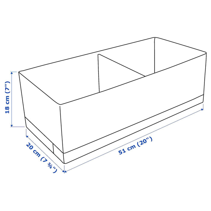 STUK Box with compartments, white 20x51x18 cm