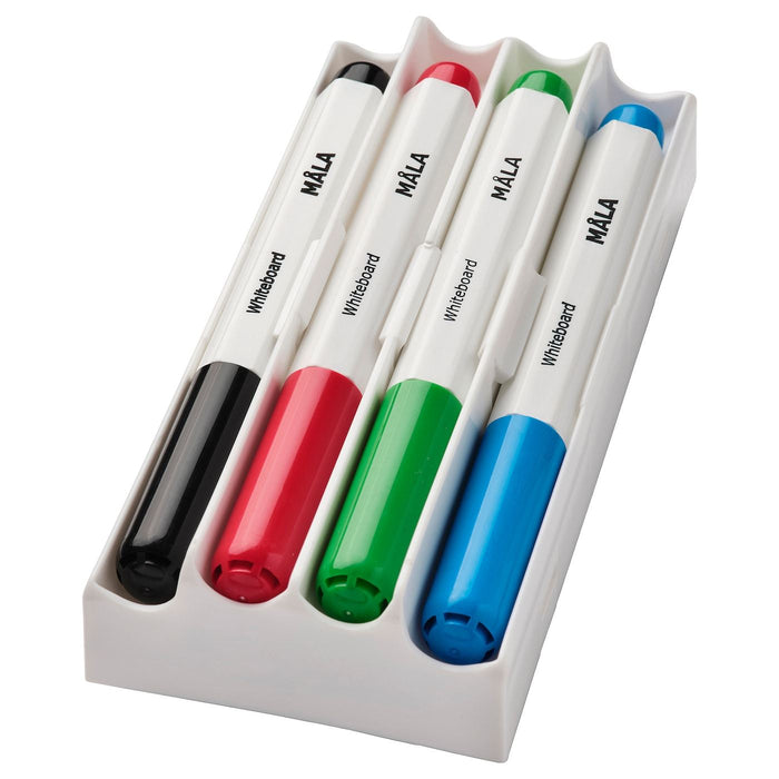 MALA Whiteboard pen with holder/eraser, mixed colours