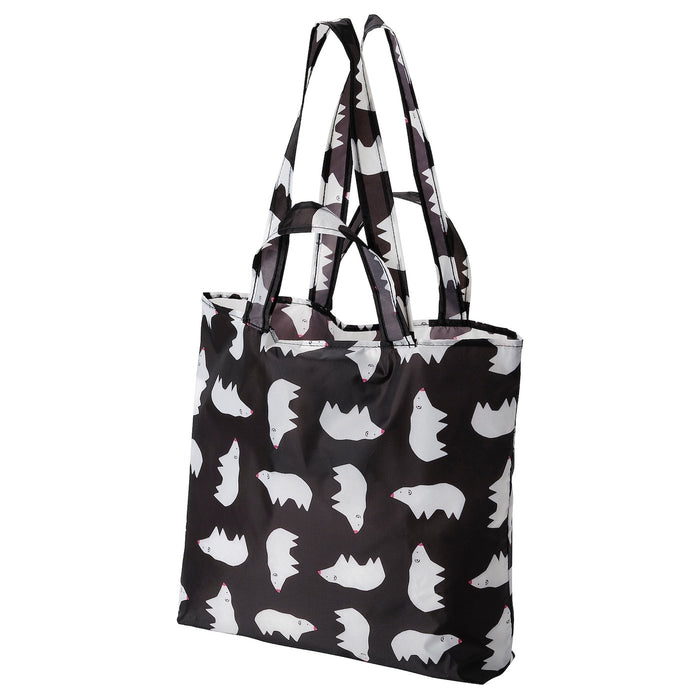 SKYNKE Carrier bag, black white/patterned polar bear 45x36 cm