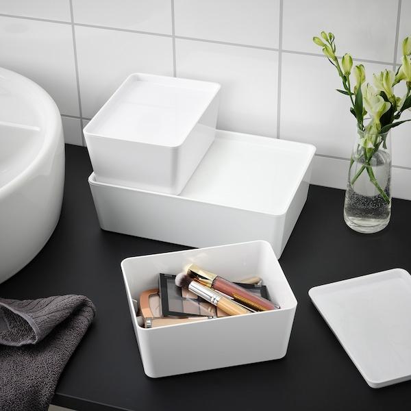 KUGGIS box with lid 13x18x8 cm white