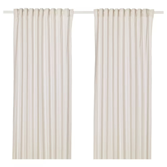 HANNALILL Curtains, 1 pair, beige, 145x250 cm