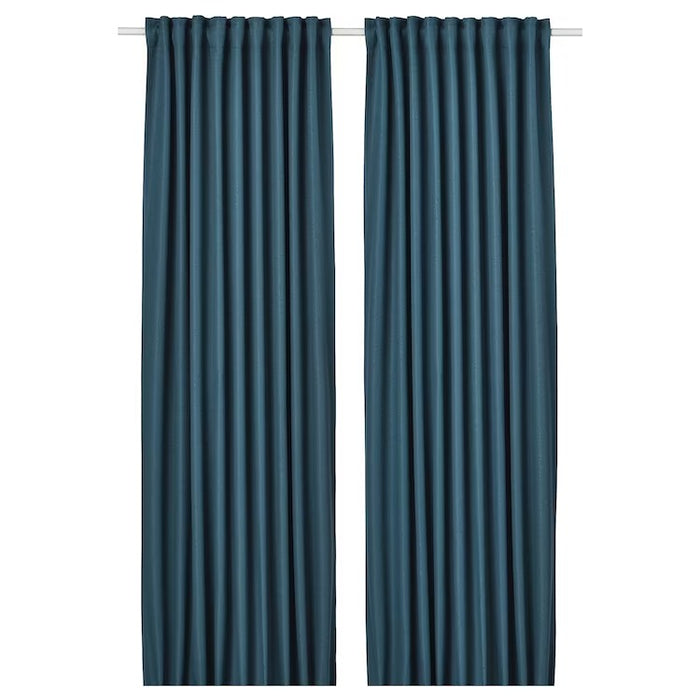 ANNAKAJSA Room darkening curtains, 1 pair, blue, 145x250 cm