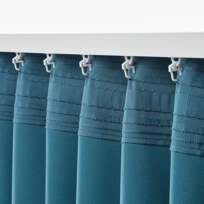 ANNAKAJSA Room darkening curtains, 1 pair, blue, 145x250 cm