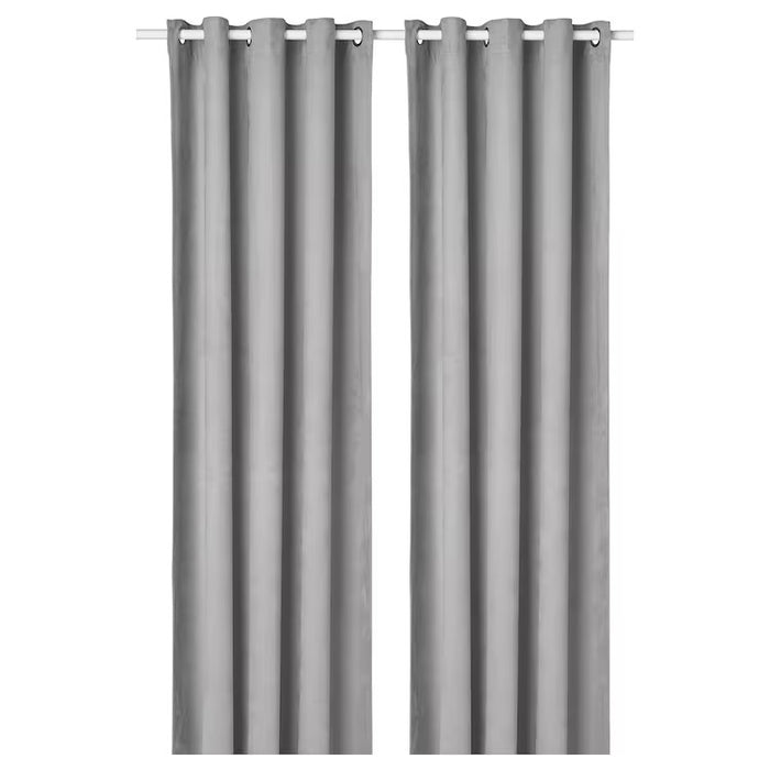 BIRTNA Block-out curtains 1 pair, 145x250 cm, grey