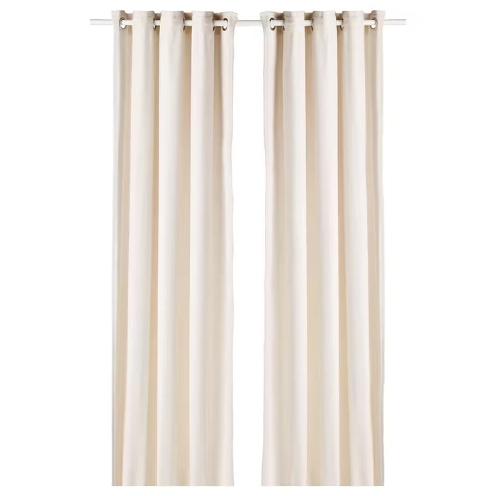 MOALINA Curtains, 1 pair, beige, 145x250 cm