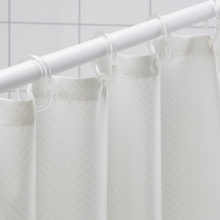 TARNAAN Shower curtain, white/white, 180x200 cm