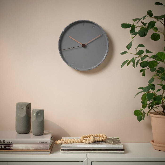 BONDTOLVAN Wall clock, grey-pink 25 cm