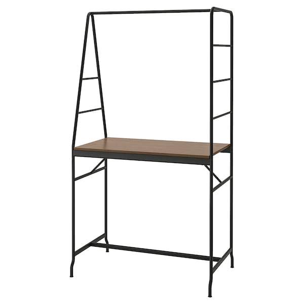 HAVERUD table with storage ladder, black