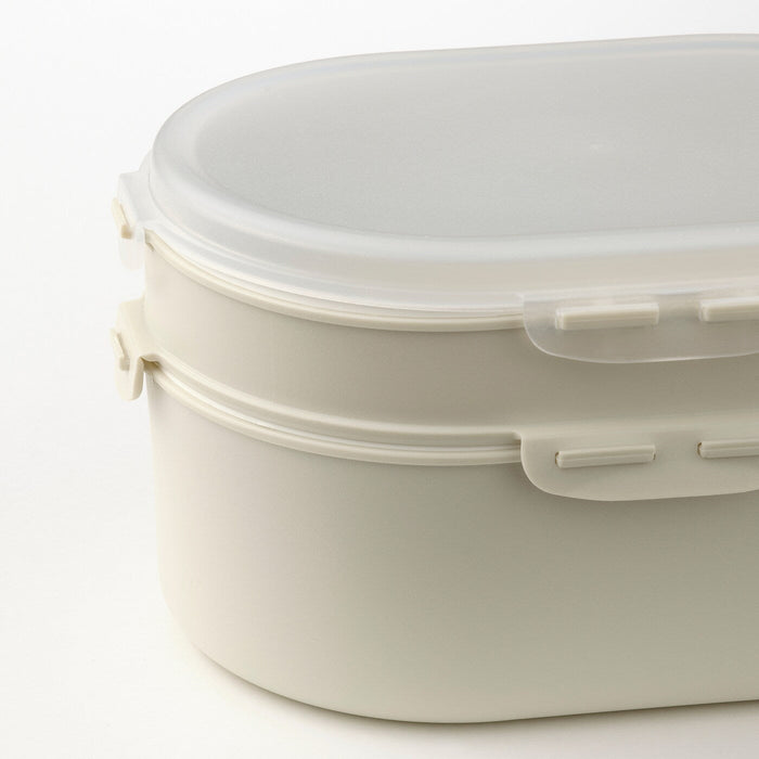 UTBJUDA Stackable lunch box for dry food, light grey-beige