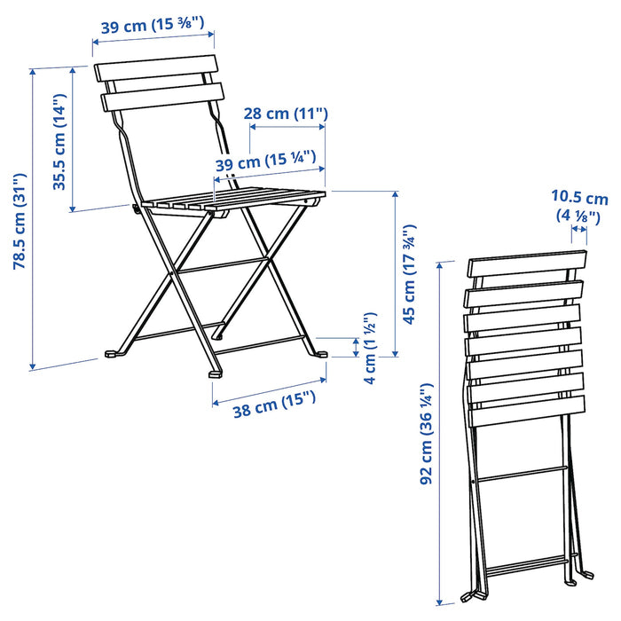 TARNO Chair, outdoor, foldable white/green