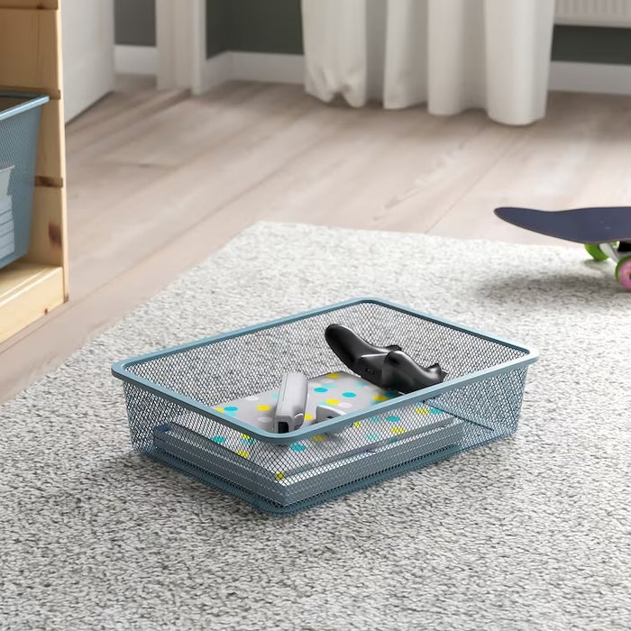 TROFAST mesh storage box, grey-blue, 42x30x10 cm