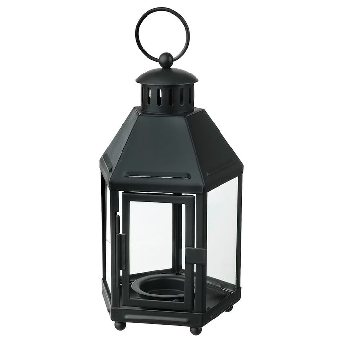 KRINGSYNT lantern for tealight, in/outdoor, deep green