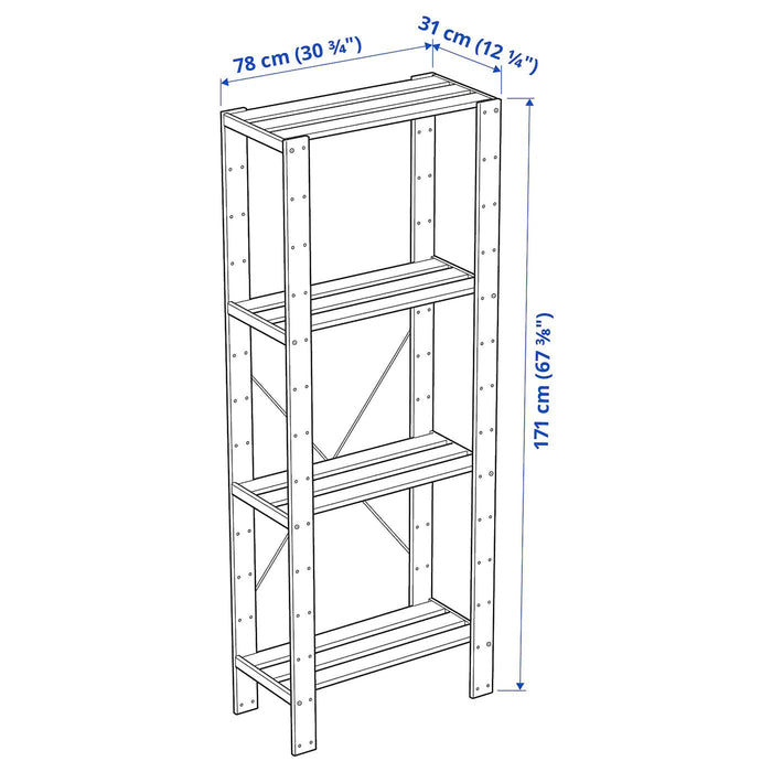 HEJNE 1 section, softwood 78x31x171 cm