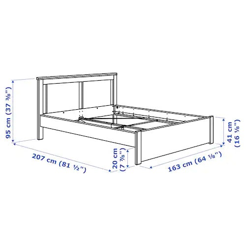 SONGESAND bed frame, white/LurOy, 150x200 cm