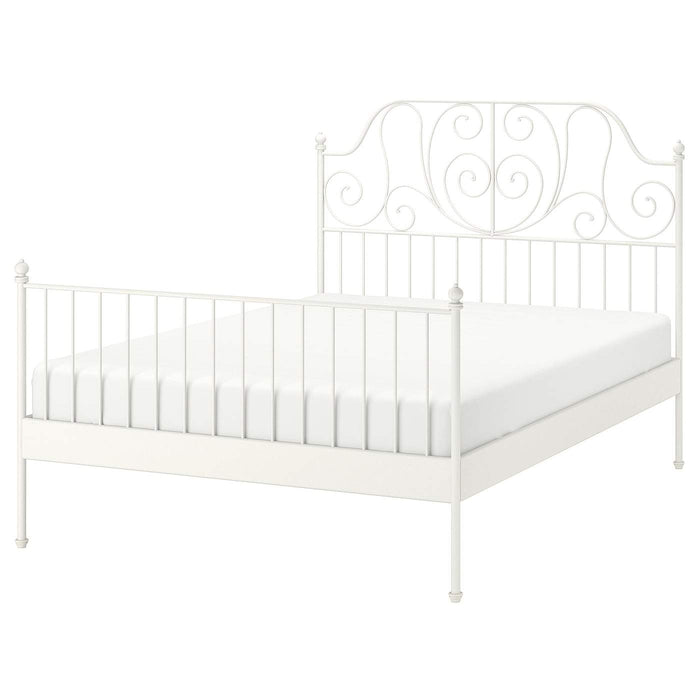 LEIRVIK Bed frame, white/Luroy 150x200 cm