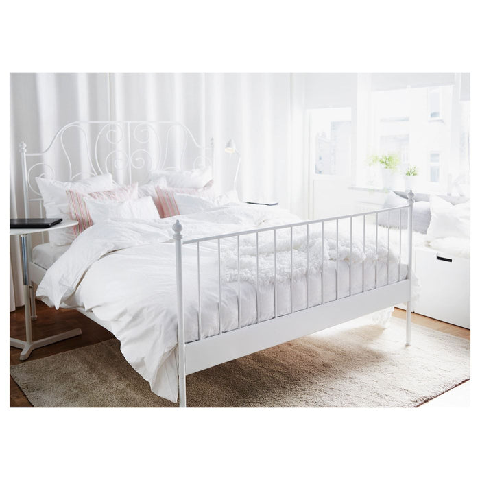 LEIRVIK Bed frame, white/Luroy 150x200 cm