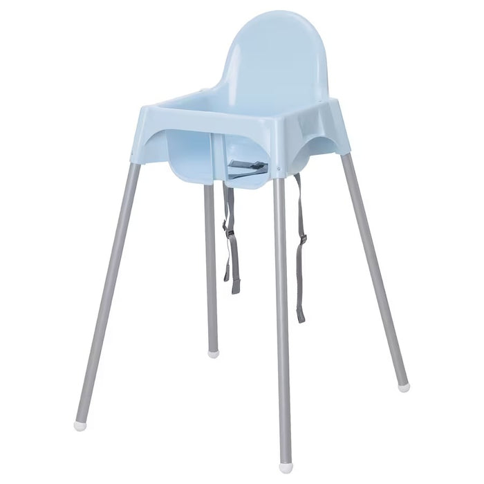 ANTILOP Highchair with safety belt, light blue