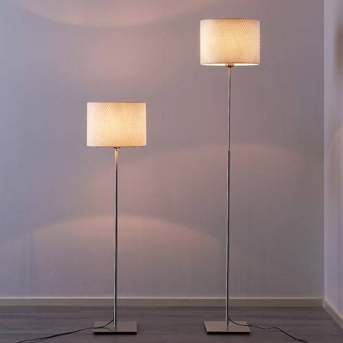 ALANG floor lamp nickel-plated/white