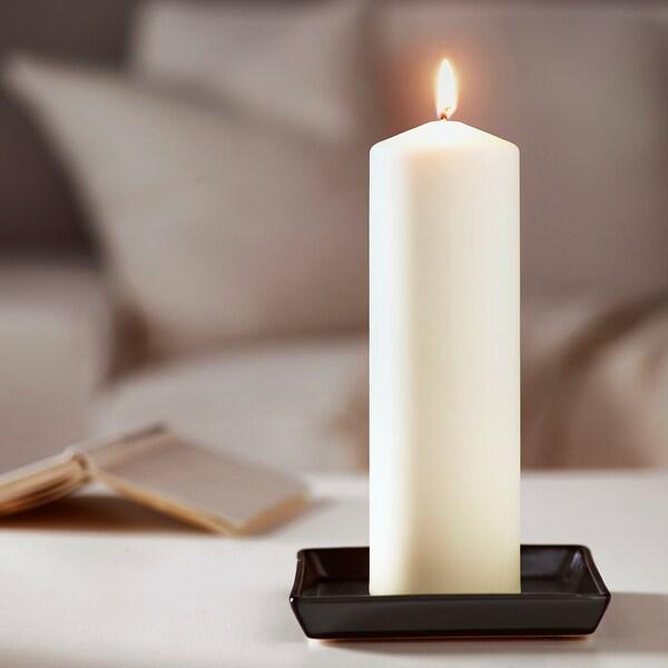 FENOMEN Unscented block candle, natural 25 cm