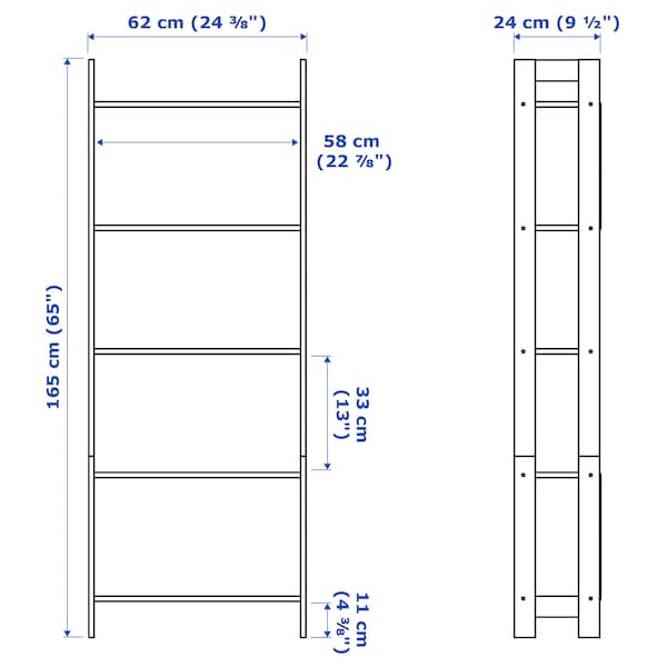 LAIVA Bookcase, black-brown 62x165 cm