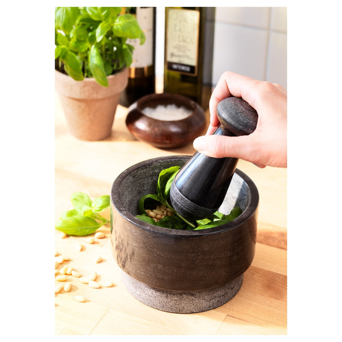 ADELSTEN Pestle and mortar, marble black