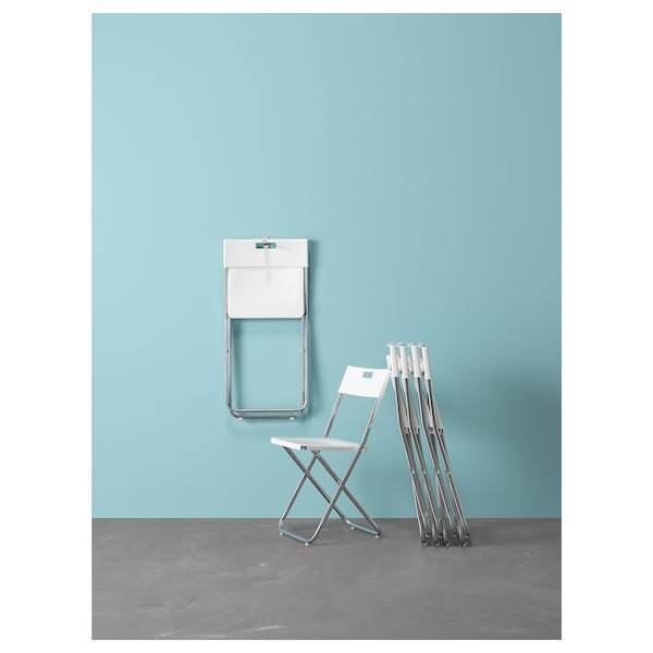 GUNDE Folding chair, white