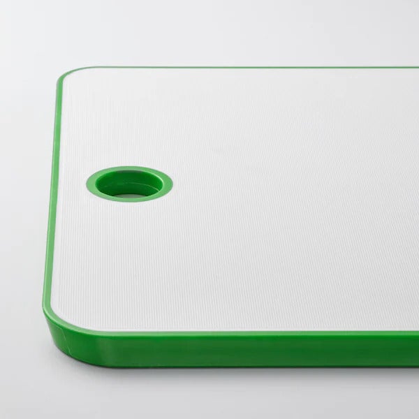 MATLUST chopping board, green/white, 34x24 cm