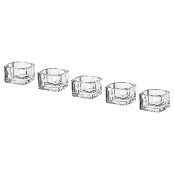 GLASIG Tealight holder, clear glass 5x5 cm