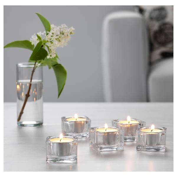 GLASIG Tealight holder, clear glass 5x5 cm