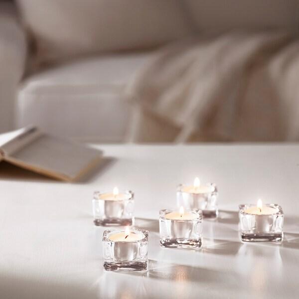 GLASIG Tealight holder, clear glass 5x5 cm