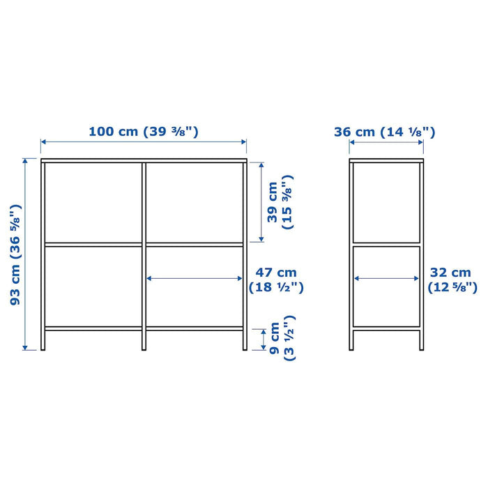 VITTSJO Shelving unit, black-brown/glass 100x93 cm