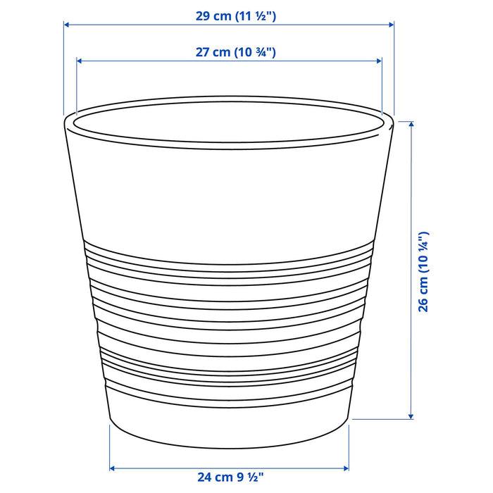 MUSKOT Plant pot, white, 24 cm