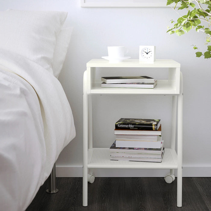 SETSKOG Bedside table, white, 45x35 cm (17 3/4x13 3/4 ")