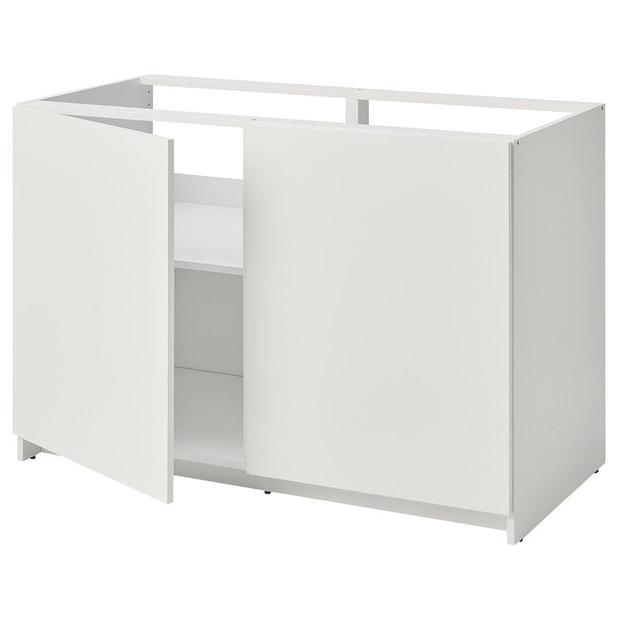 KNOXHULT Base cabinet with doors, white, 120x85 cm