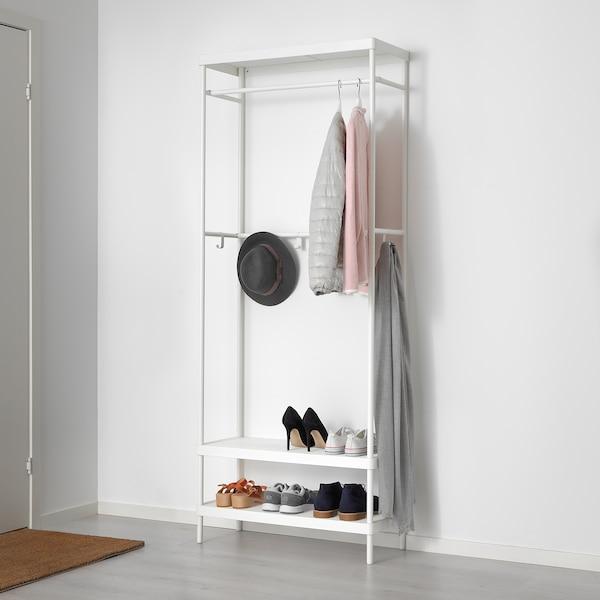 MACKAPAR Coat rack with shoe storage unit, white 78x32x200 cm