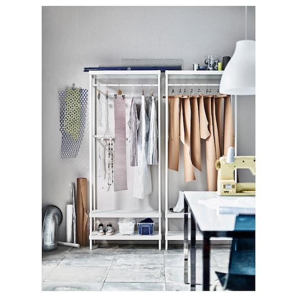 MACKAPAR Coat rack with shoe storage unit, white 78x32x200 cm