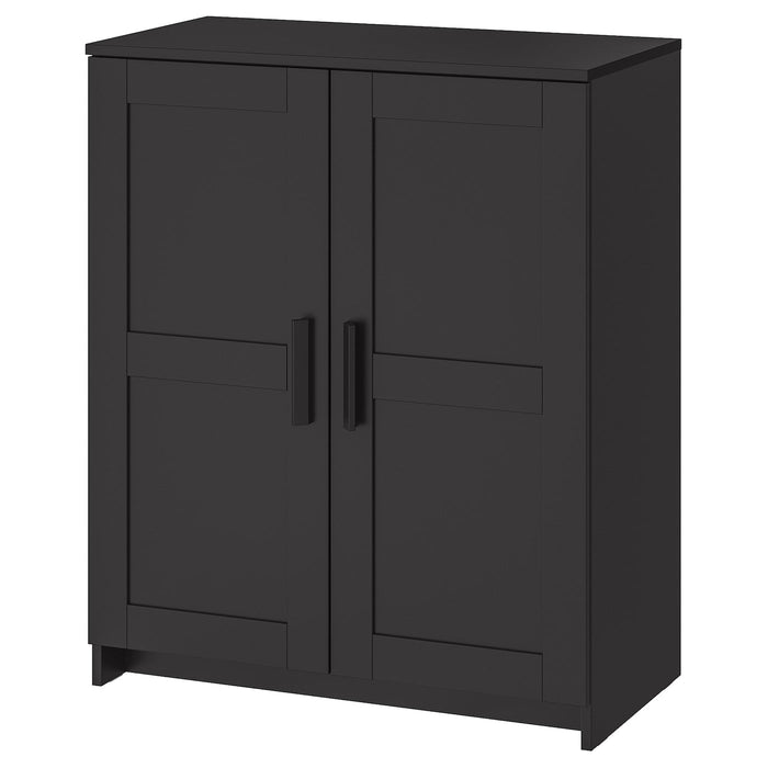 BRIMNES Cabinet with doors, black, 78x95 cm