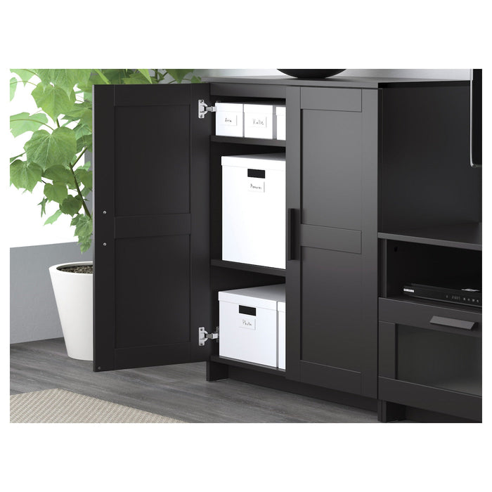 BRIMNES Cabinet with doors, black, 78x95 cm