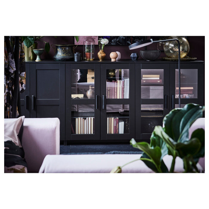 BRIMNES Cabinet with doors, black, 78x95 cm